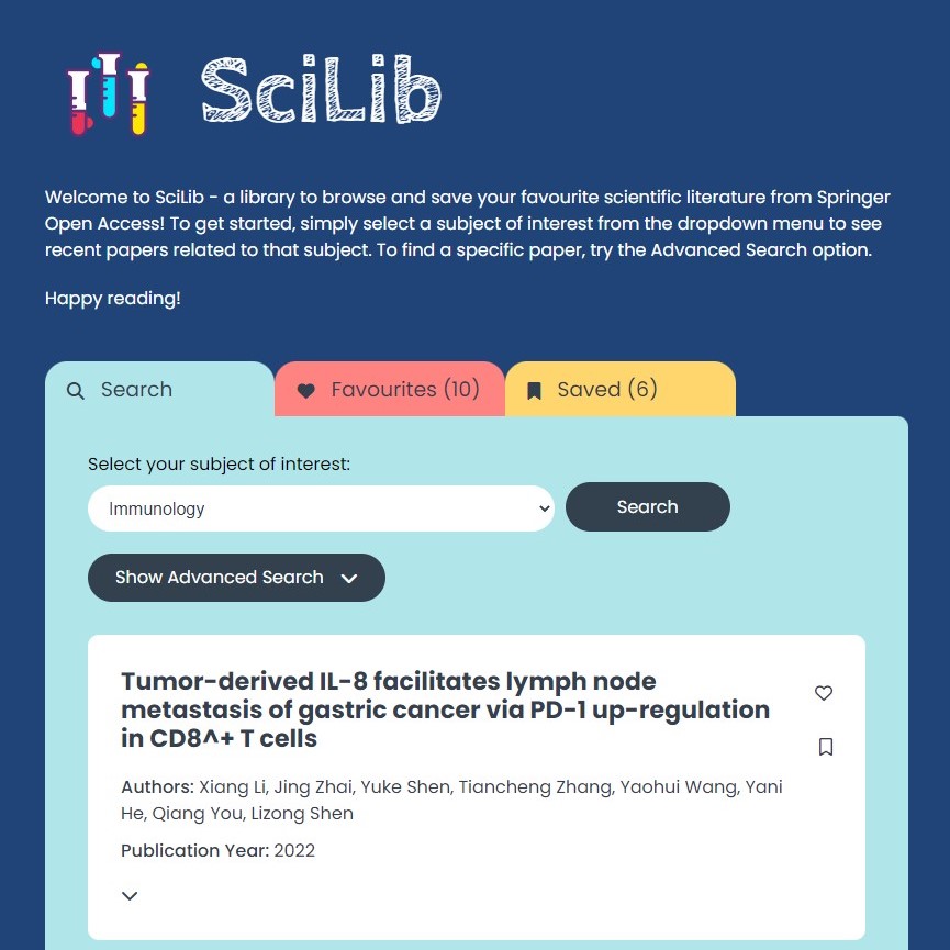 home page of scilib